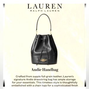 Ralph Lauren Black Andie Bucket Bag